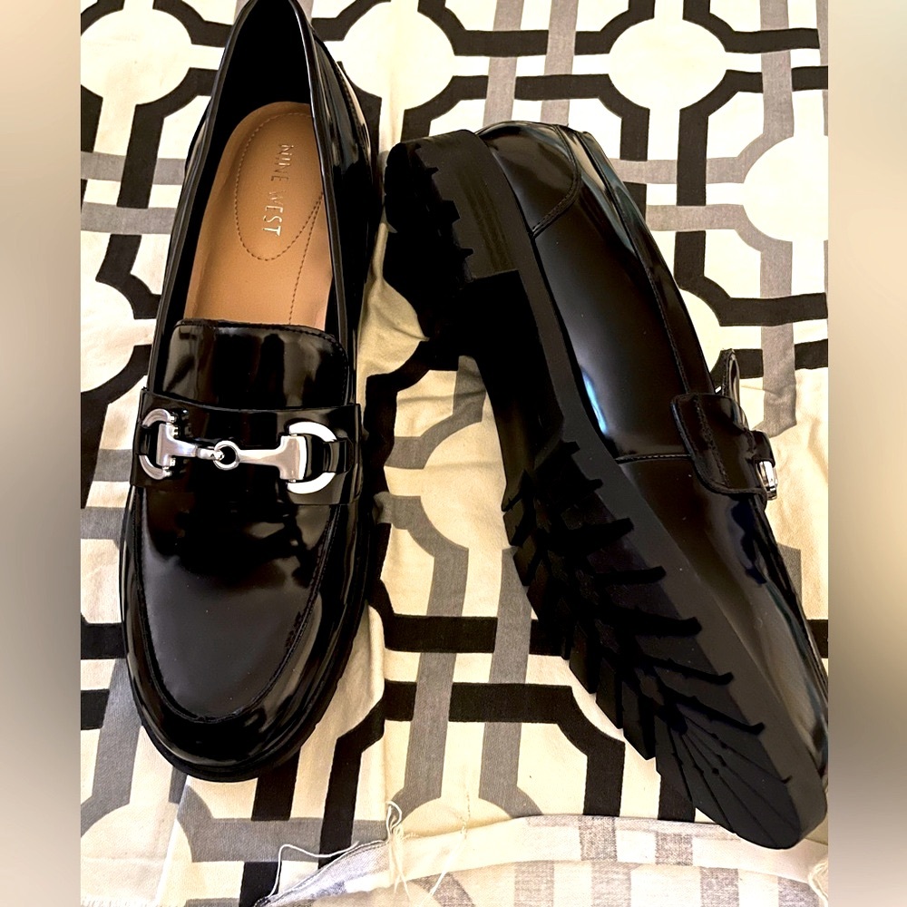 Nine West Black Patent Loafers
